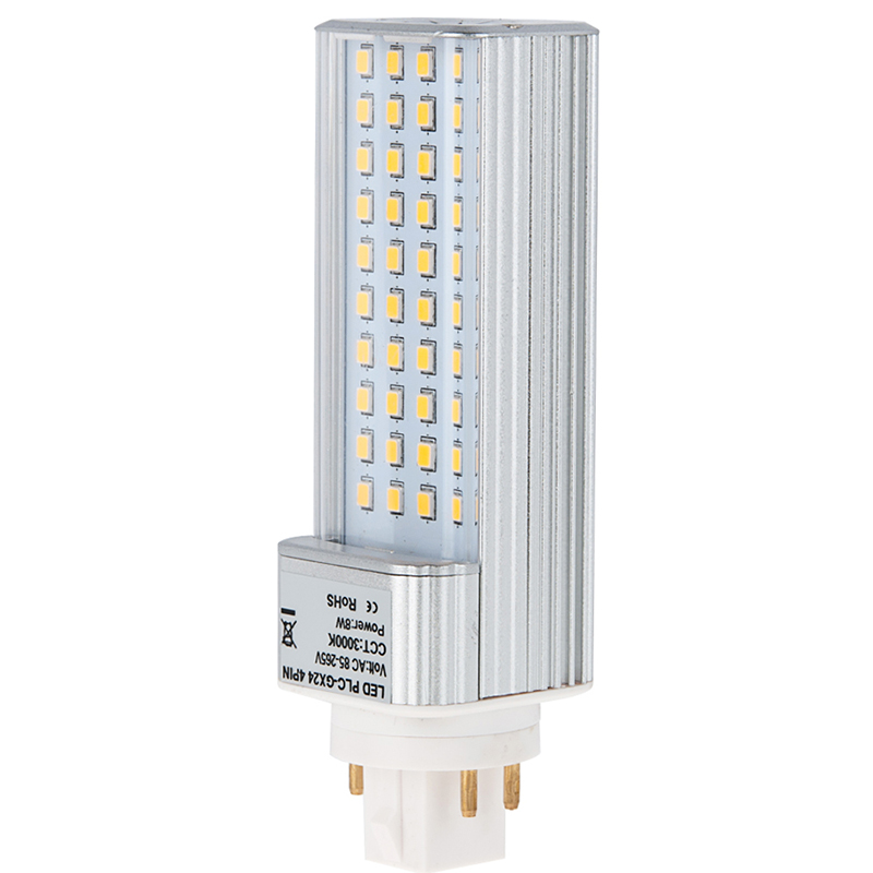 PLC Lamp G24q 4 Pin LED Bulb 8 Watts 18W Equivalent AC85 265V